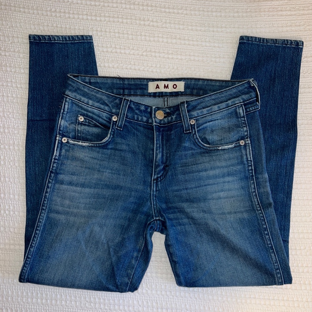 AMO Twist Skinny Jeans • Size 27, Something Blue